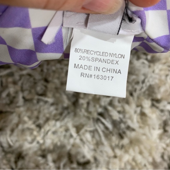 Princess Polly Purple Checkered Swim Top - Size 4 - Picture 4 of 4